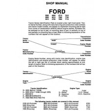 Ford 5000 - 5600 - 5610 - 6600 - 6610 - 6700 - 6710 - 7000 - 7600 - 7610 - 7700 - 7710 Workshop Manual